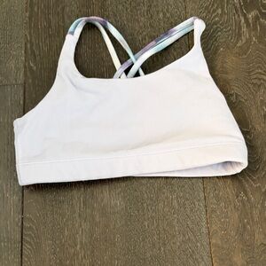 White Sports Bra with Multicolor Straps